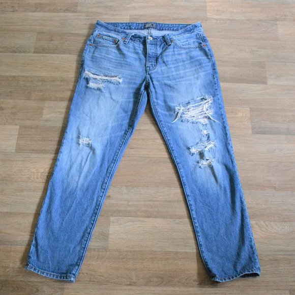 Abercrombie Ames Boyfriend Distressed Relaxed Medium Wash Jean Size Size 27 - Picture 3 of 9